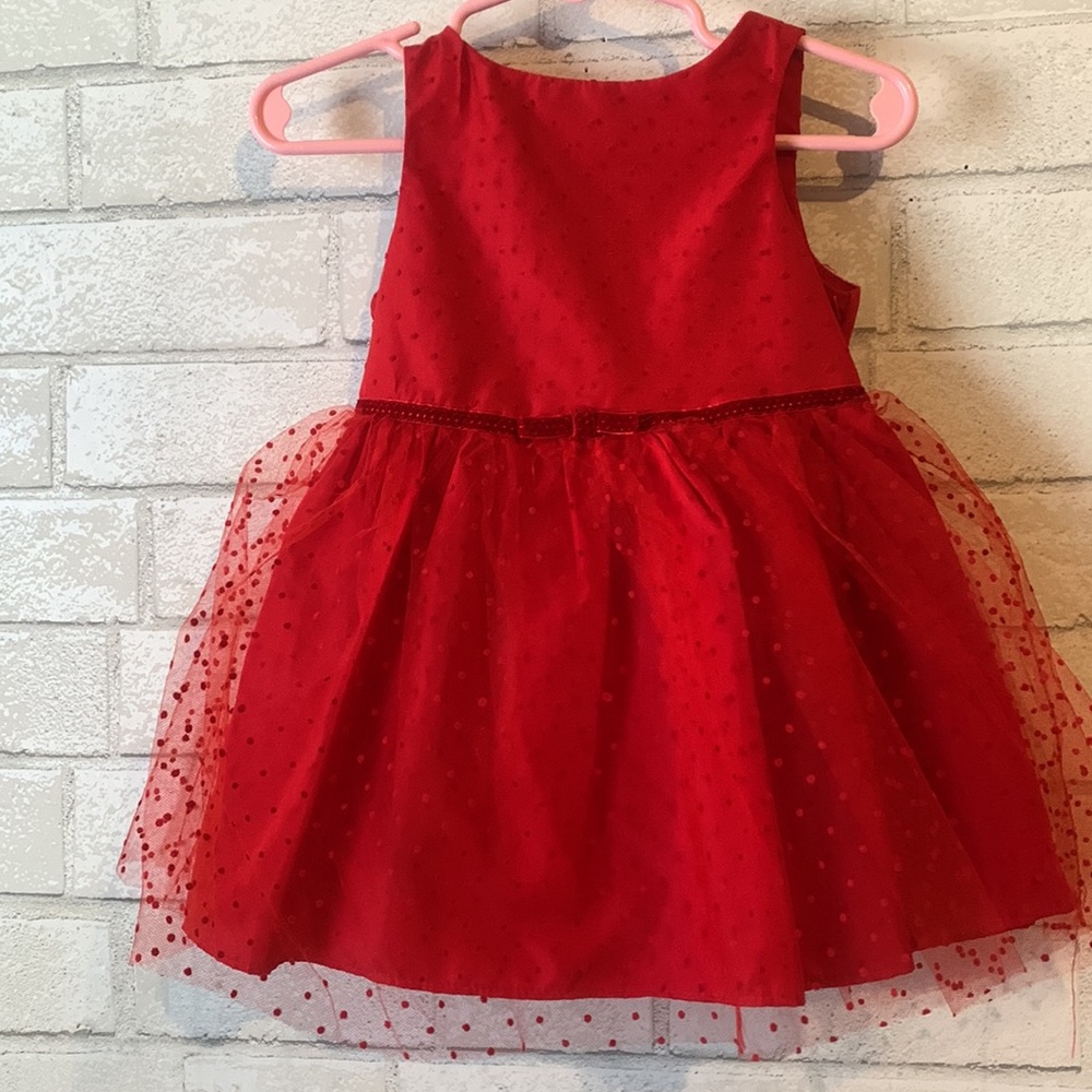 Girl’s Cat & Jack Red White Holiday Dress NWOT 12 Month